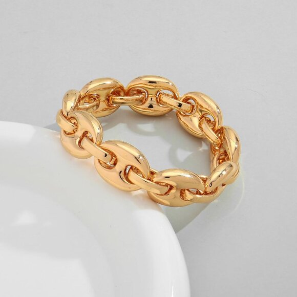Chunky Chain Bracelet for Women Adjustable Gold/Silver Thick Statement Link Jewe - Picture 4 of 8